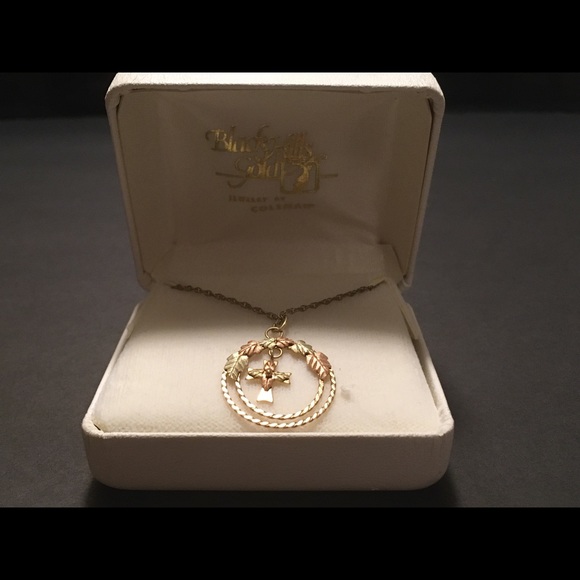 Black Hills Gold by Coleman Cross Gold Necklace - Picture 1 of 8
